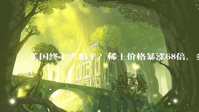 美国终于害怕了？稀土价格暴涨68倍，多家美企停工停产_白宫_我国_中国